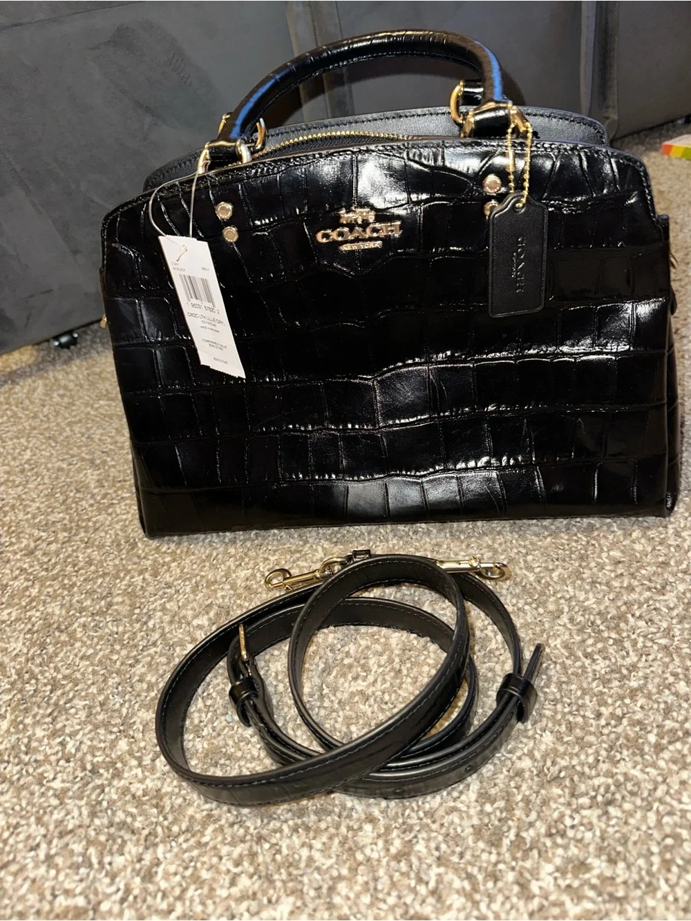 COACH Croc Lillie Carryall